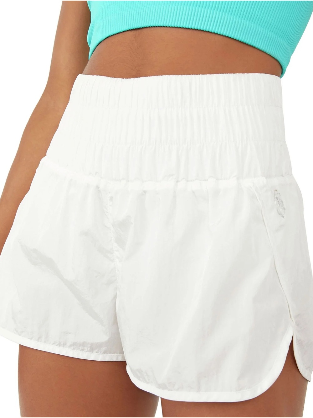 Free People White High-Rise Athletic Shorts